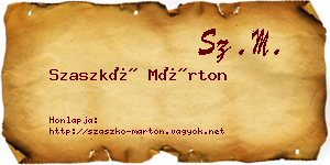Szaszkó Márton névjegykártya